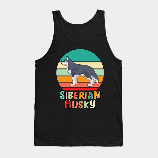 Vintage Retro Siberian Husky Tank Top by adrinalanmaji